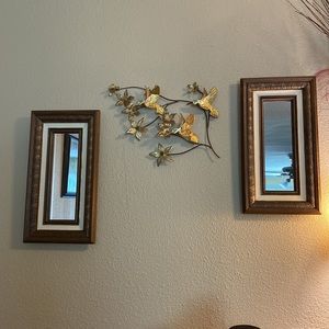 Finished Lin. Print Title Mirror with Surrounding Scallop and Braided Design